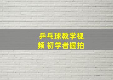 乒乓球教学视频 初学者握拍